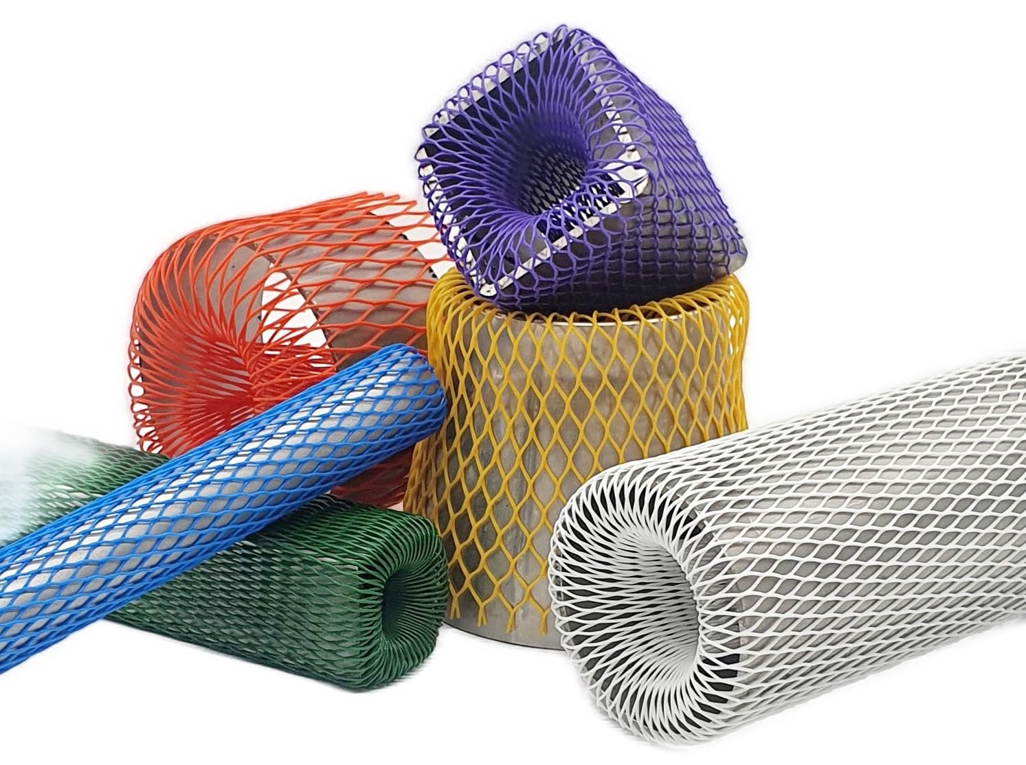 PWS Netzschlauch Ø25-50 mm, 200m, Gelb | Ausführung 29 g/m, Verpackungsnetz, Netzschutzschlauch, Oberflächenschutznetz