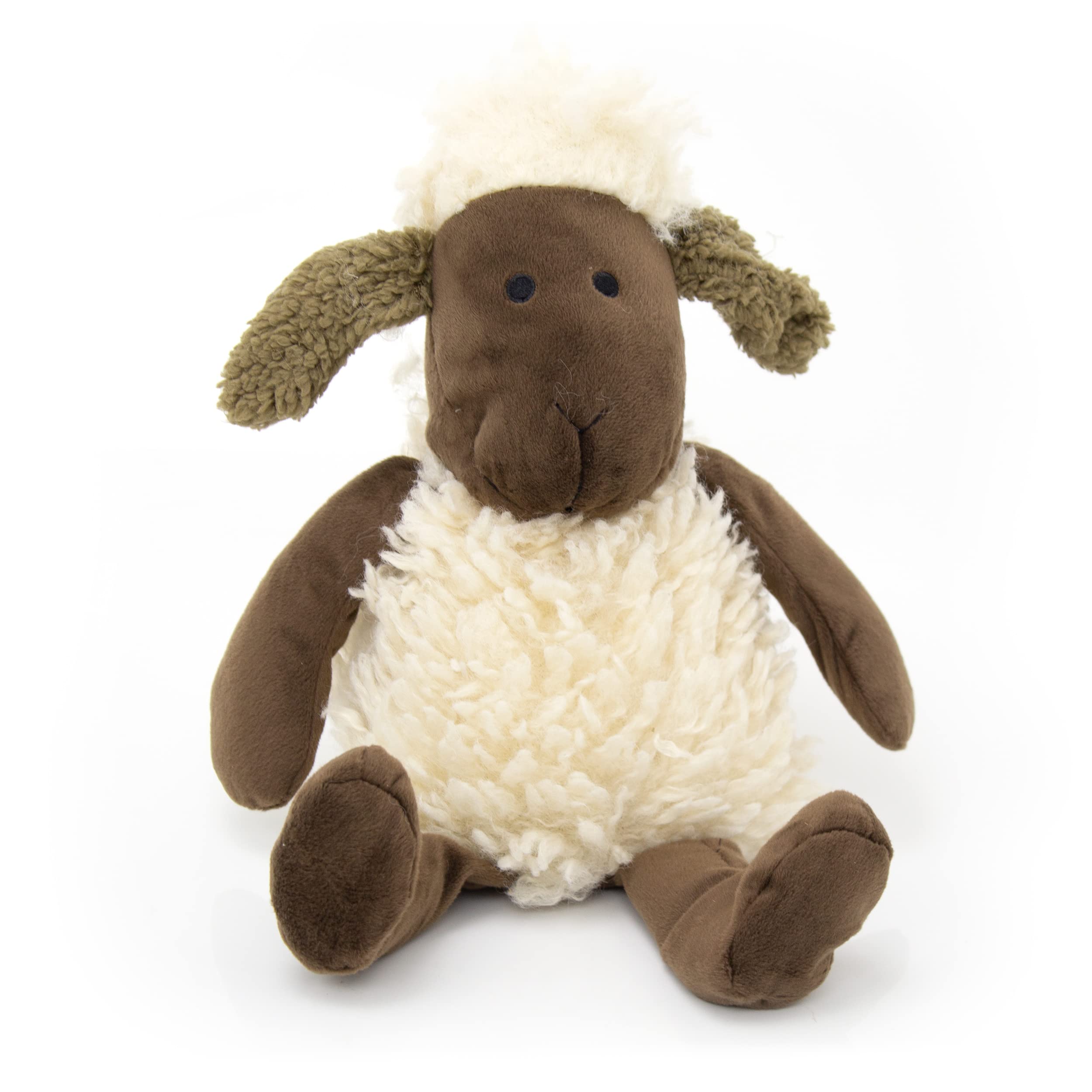 Cute Woolly Sheep Fabric Doorstop - Novelty Animal Door Stop - Brown Ear
