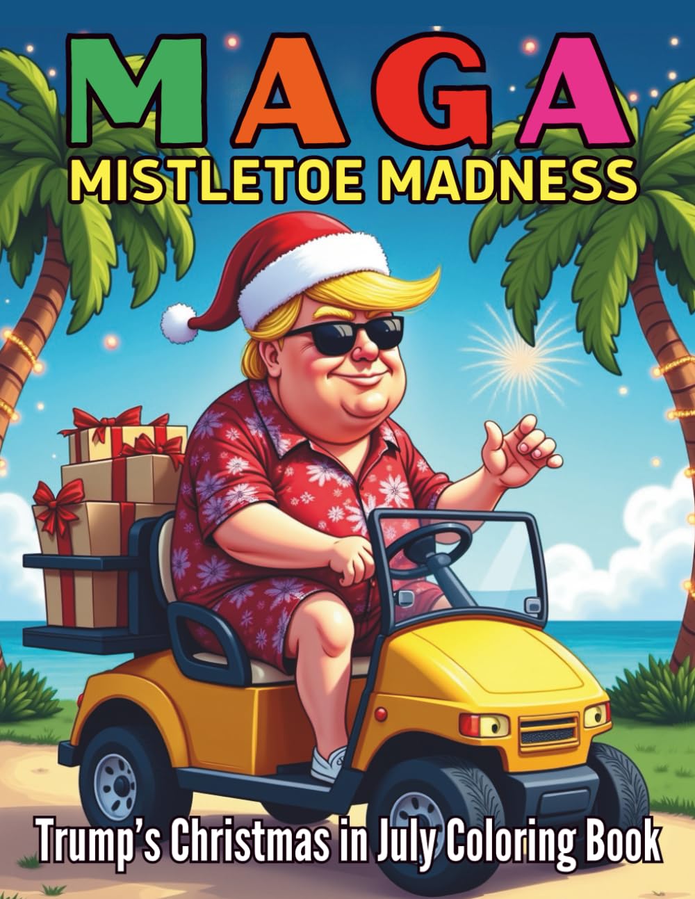 MAGA Mistletoe Madness Trump’s Christmas in July Coloring Book: 98 Pages of Bold Political Humor Beachy Holiday Cheer and Laugh Out Loud Satire