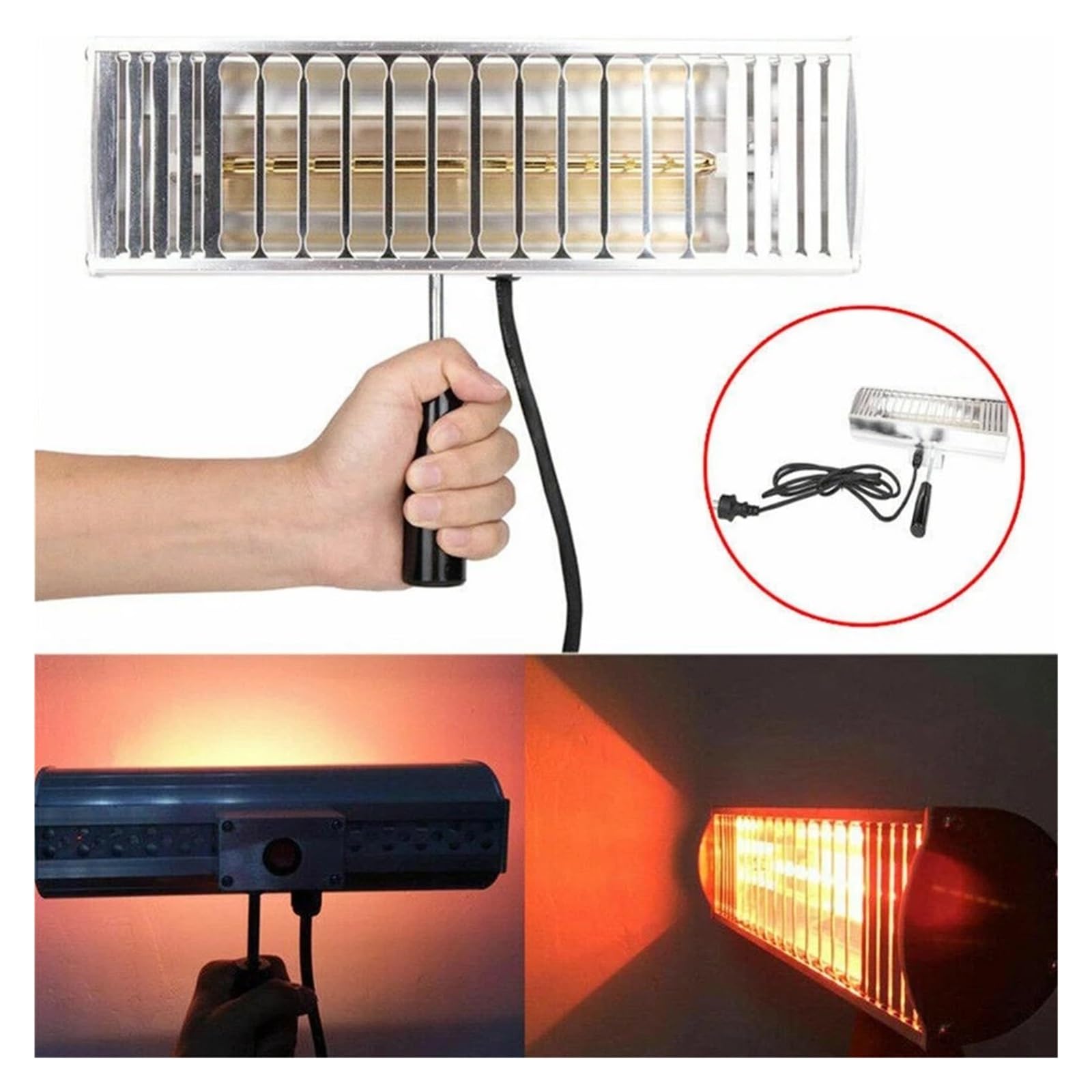 Lampada For Polimerizzazione A Vernice For Auto Portatile Da 1000 W Filtro A Pellicola Solare For Carrozzeria Asciugatura A Spruzzo Riscaldamento A Infrarossi Onda Di Luce Cottura Portatile