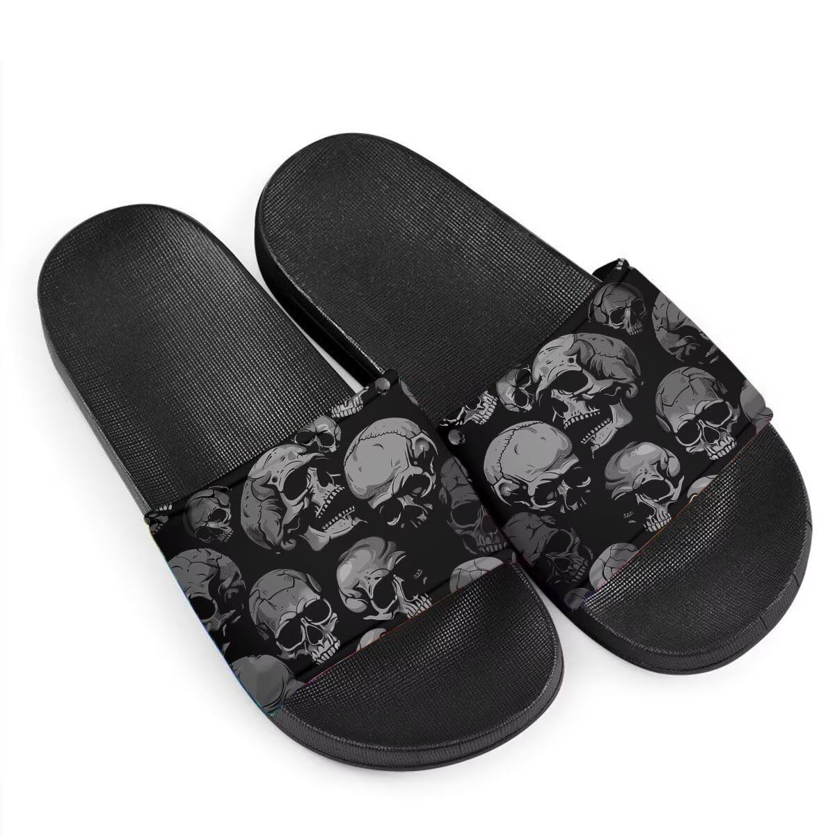 GETELINSENG Day of the Dead Skull Print Women Slide Sandals Non Slip Summer House Slippers for Women Slip-on Flip Flops Indoor Outdoor