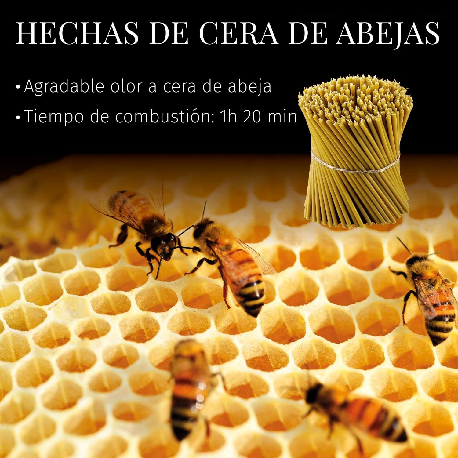 Danilovo Velas de Cera de Abejas 100% Pura, Velas de Iglesia Ortodoxa Para Oración, Ritual, Navidad, N60, 200 Unidades