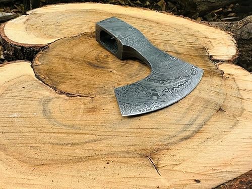 Miniatura 4 de Hacha de diseño de acero de Damasco hecha a mano  Hacha de cortar, hacha de camping al aire libre para división de madera y cabeza de leña