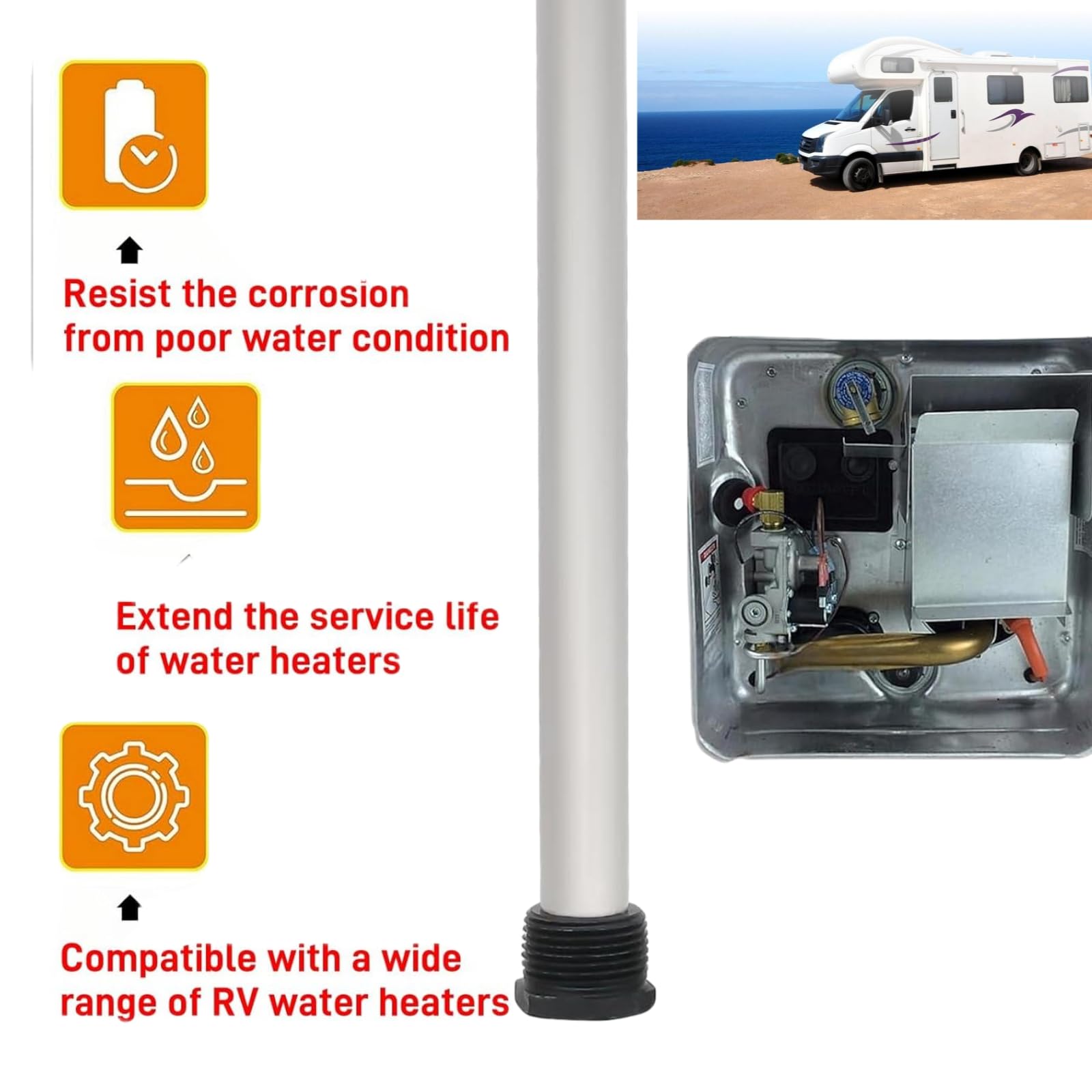 Snapklik.co : RV Water Heater Anode Rod & RV Water Heater Tank Rinser - View #7