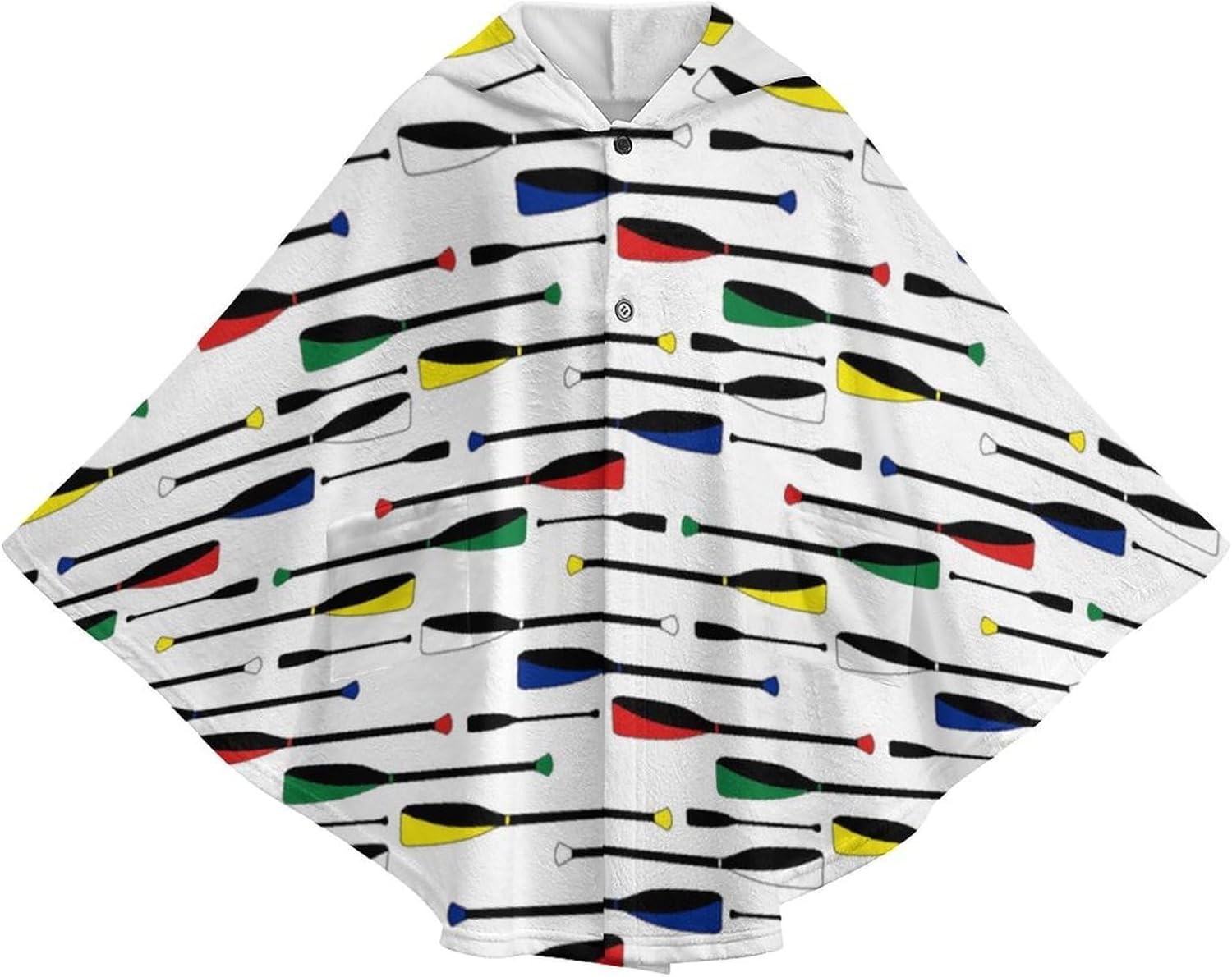 Olympic Rowing Oars Wearable Blanket with Hooded Flannel Blankets Cape with Pocket