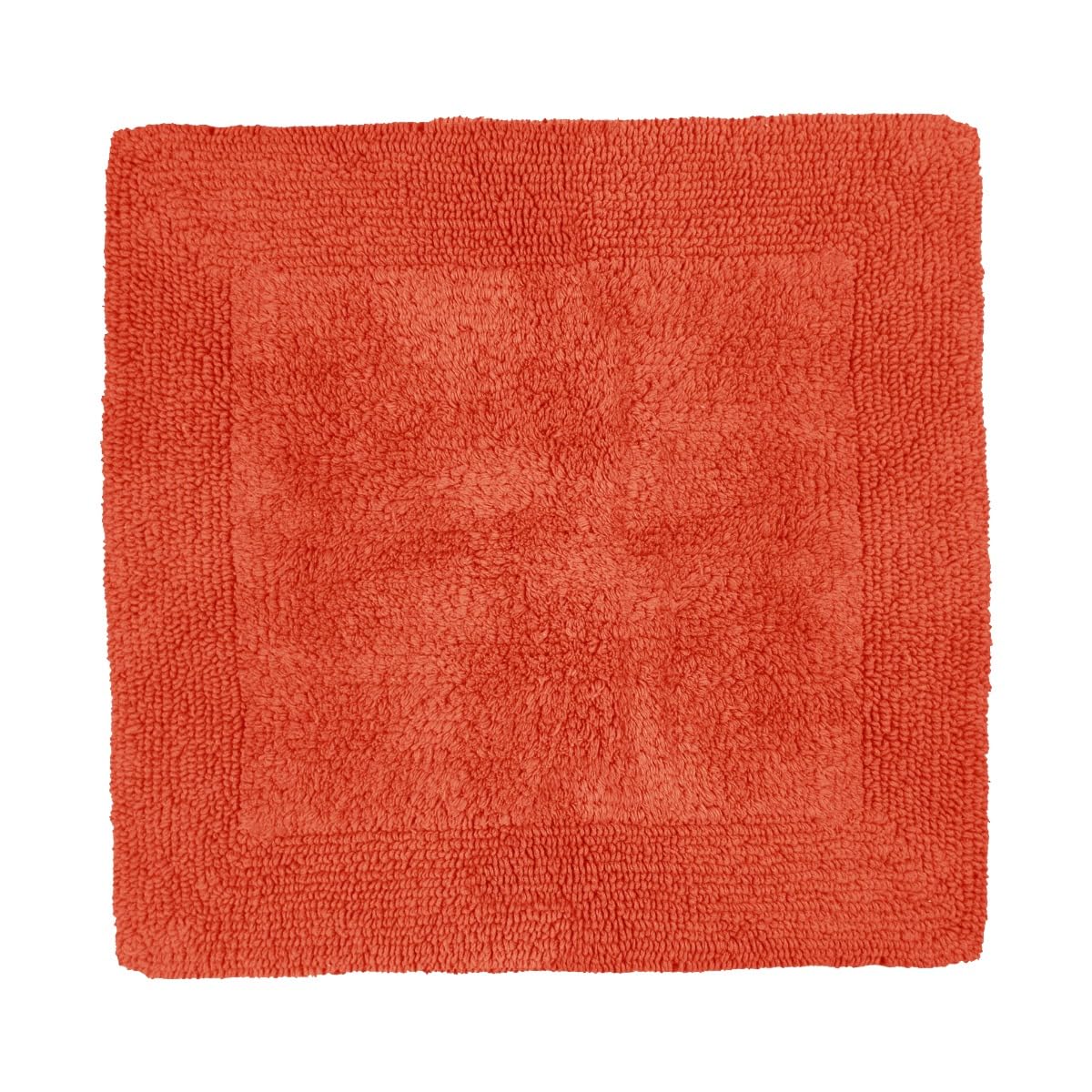 Allure Bath Fashions Terracotta Allure Heavyweight Reversible Shower Mat, 100% Cotton, Super Soft, Washable, Square Bath Mat 55 X 55Cm (Terracotta)