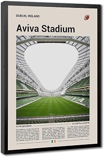 GJLFDKGDK Dublin, Ireland, Aviva Stadium Information, Sports Enthusiast Room Aesthetic Poster Canvas Wall Art Print Frame 24x36in(60x90cm)