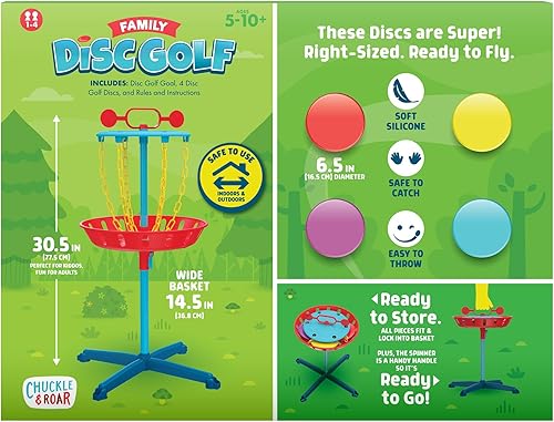 Miniatura 6 de Chuckle & Roar - Disco de golf familiar - Interior o exterior - Introducción divertida y familiar al golf de disco - Seguro y duradero - A partir de