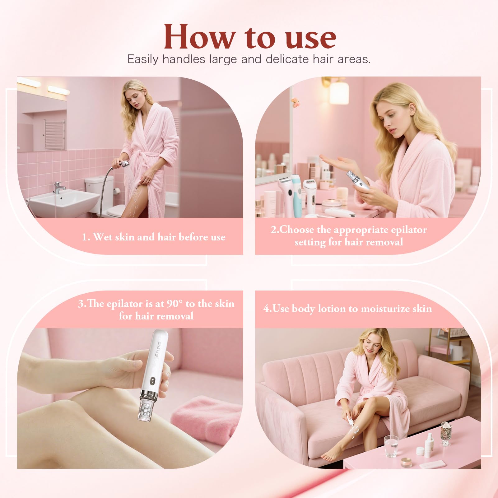 Epilator,2 in 1Epilator for Women Rechargeable,Womens Electric Shaver with LED Light,Rechargeable,Hair Removal for Women Legs/Face/Bikini/Arms,Smooth Epilator Trimmer Travel Kit Set Upgrade