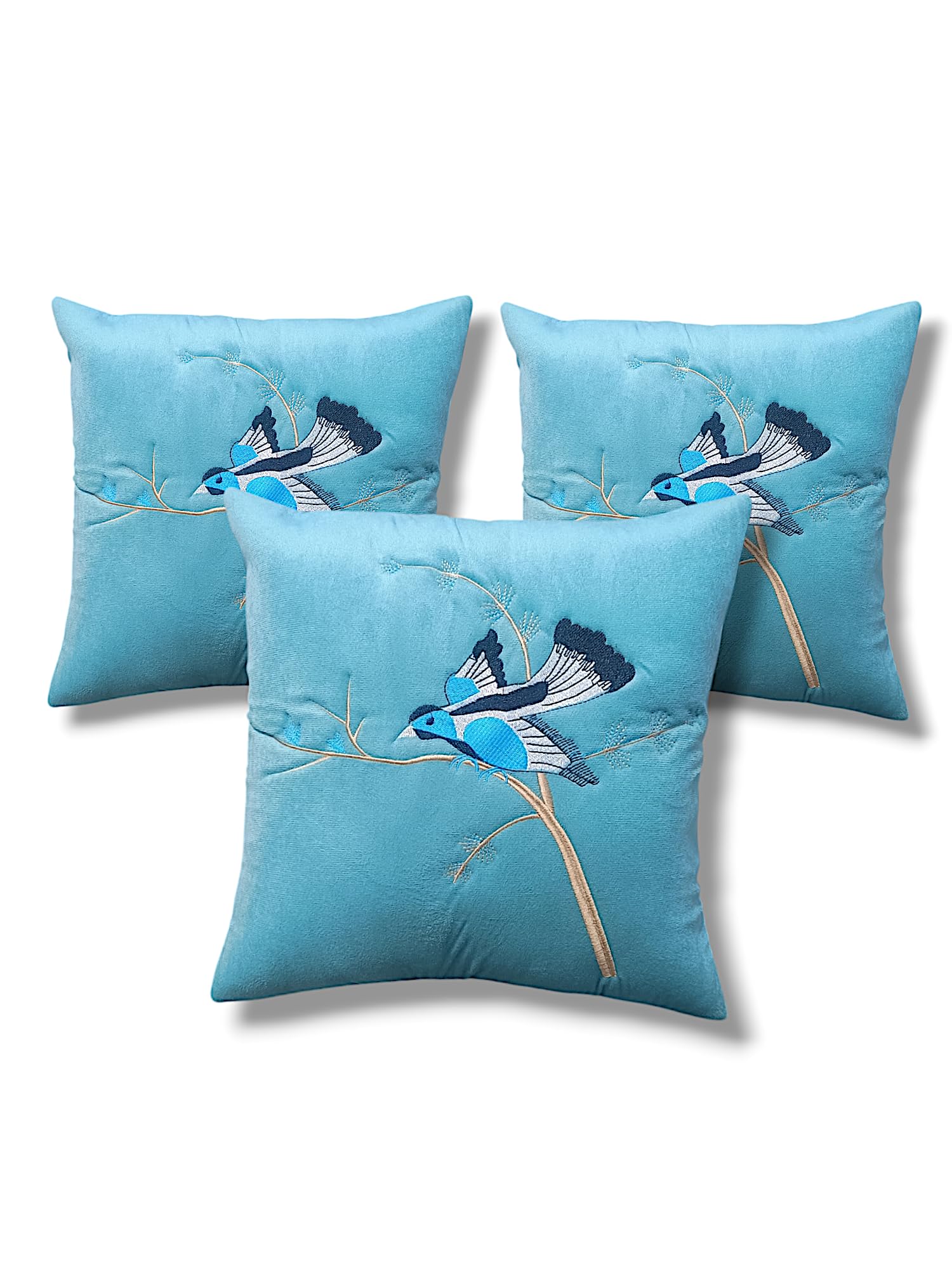 Rose Velvet Cushion Covers - Set of 3 -6