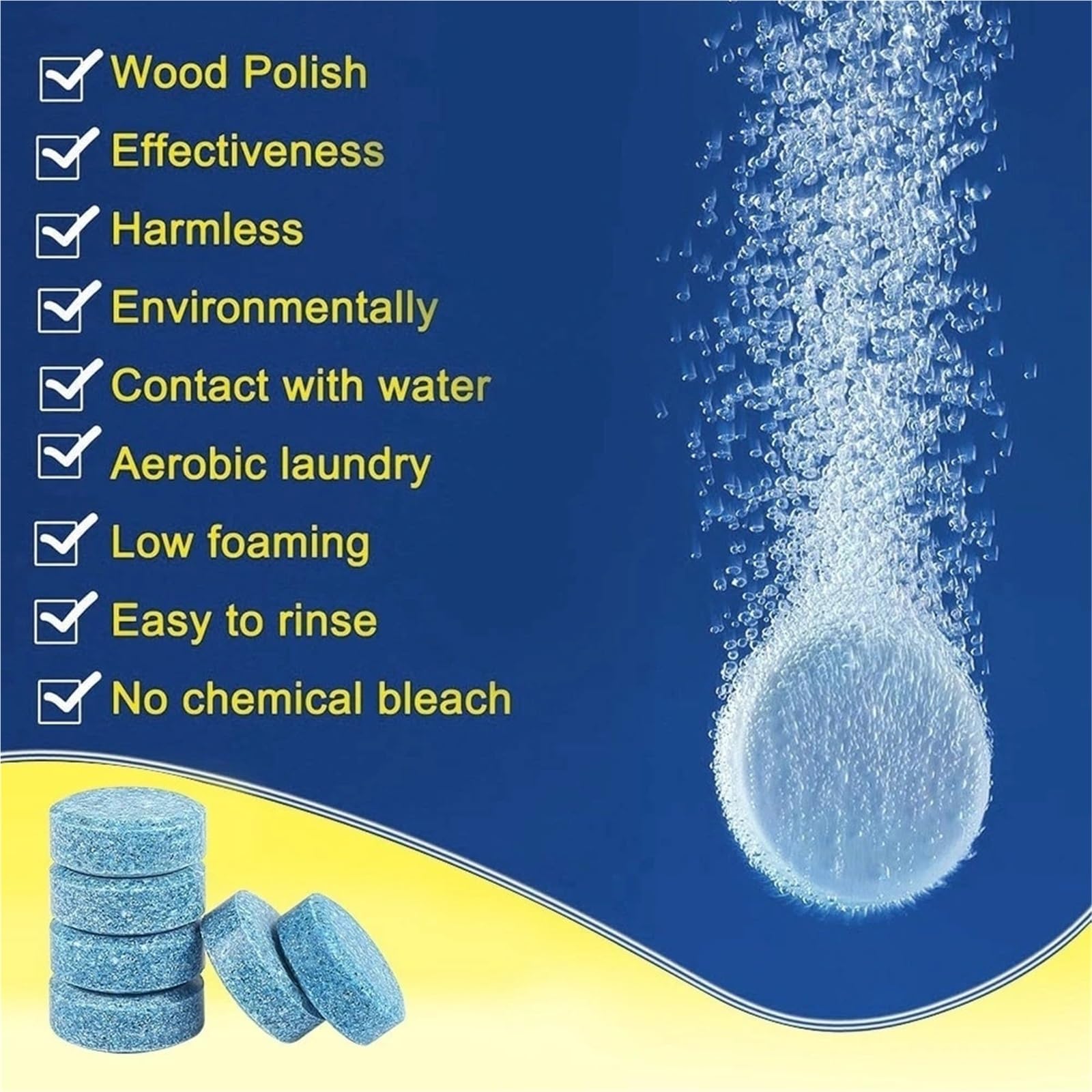 Pulizia cristalli Set solido concentrato per detergente per parabrezza per auto, compressa effervescente, liquido lavavetri universale per vetri Impianto Lavavetro Parabrezza(300PCS)