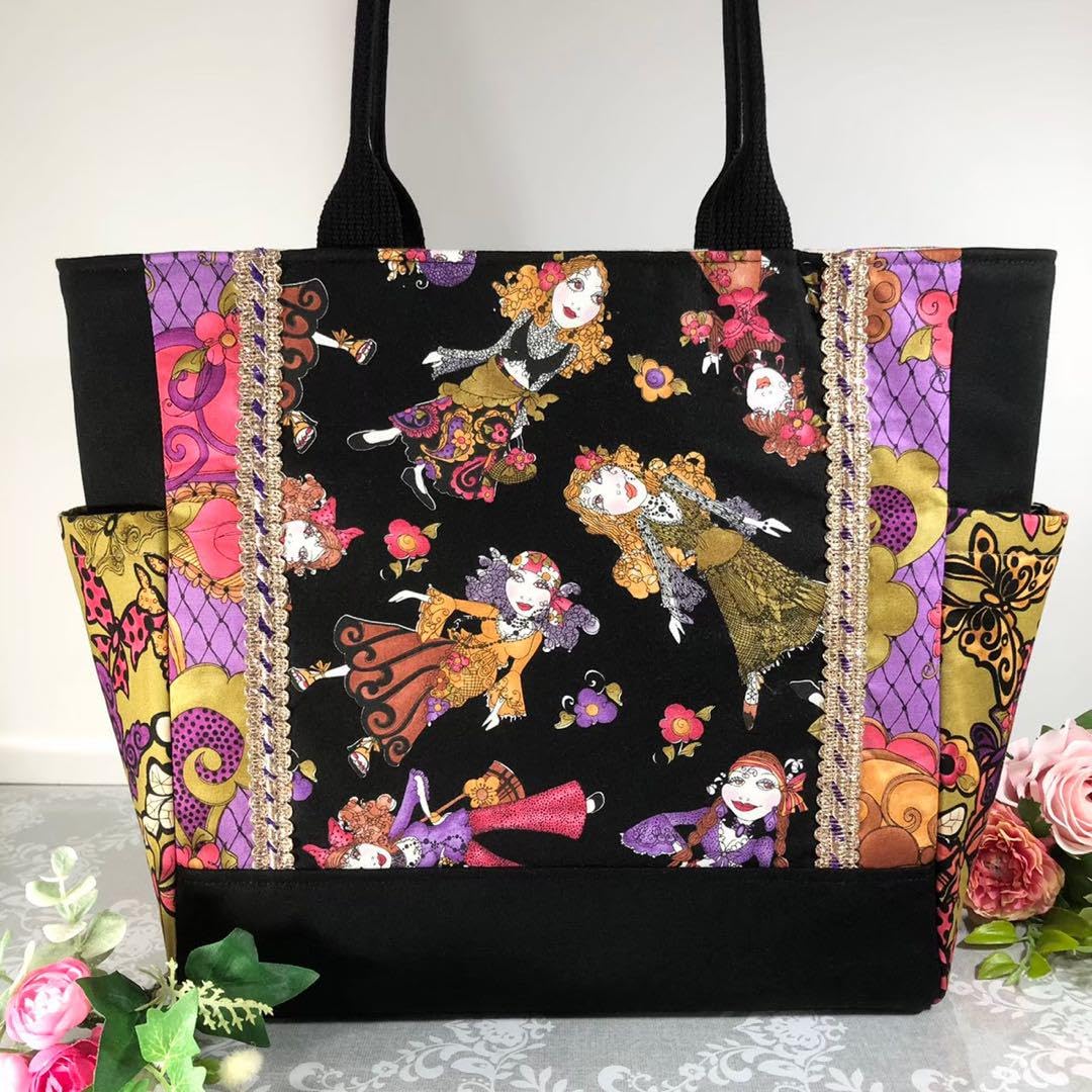 サイドポケット付きトートバッグ【ロラライハリス】 Amazon.co.jp: サイドポケット付きトートバッグMロラライハリス