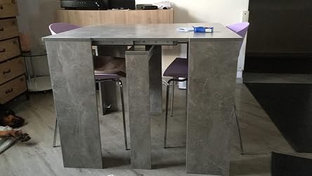 Tavolo Consolle Allungabile A Libro Bilbao 35-70 Cm Tavolo Salvaspazio Multiposizione Design Moderno Elegante Casa Ufficio Bianco E Grigio Cemento 99127342