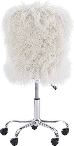 Miniatura 14 de Linon Cora Faux Flokati - Silla de oficina sin brazos, color blanco blanco (White Faux Fur),Rosa (Blush),https://www.amazon.com/dp/undefined