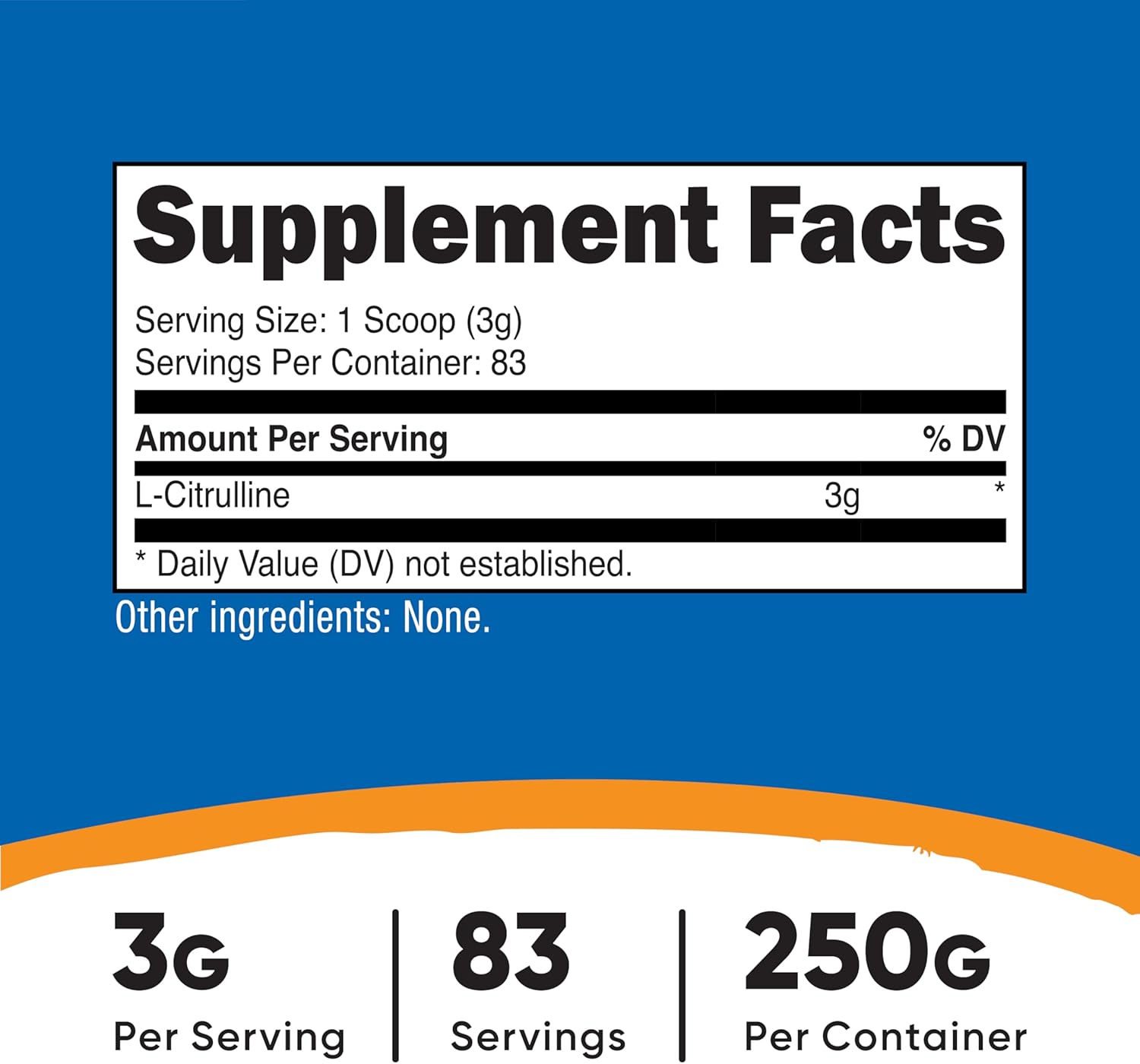 Nutricost Pure L-Citrulline (Base) Powder 250 Grams - Image 2