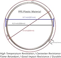 Vista 2 de Placa giratoria de vidrio para microondas, soporte de rodillo, anillo de montaje, base de soporte, altura de 0.59 pulgadas/0.591 in, diámetro