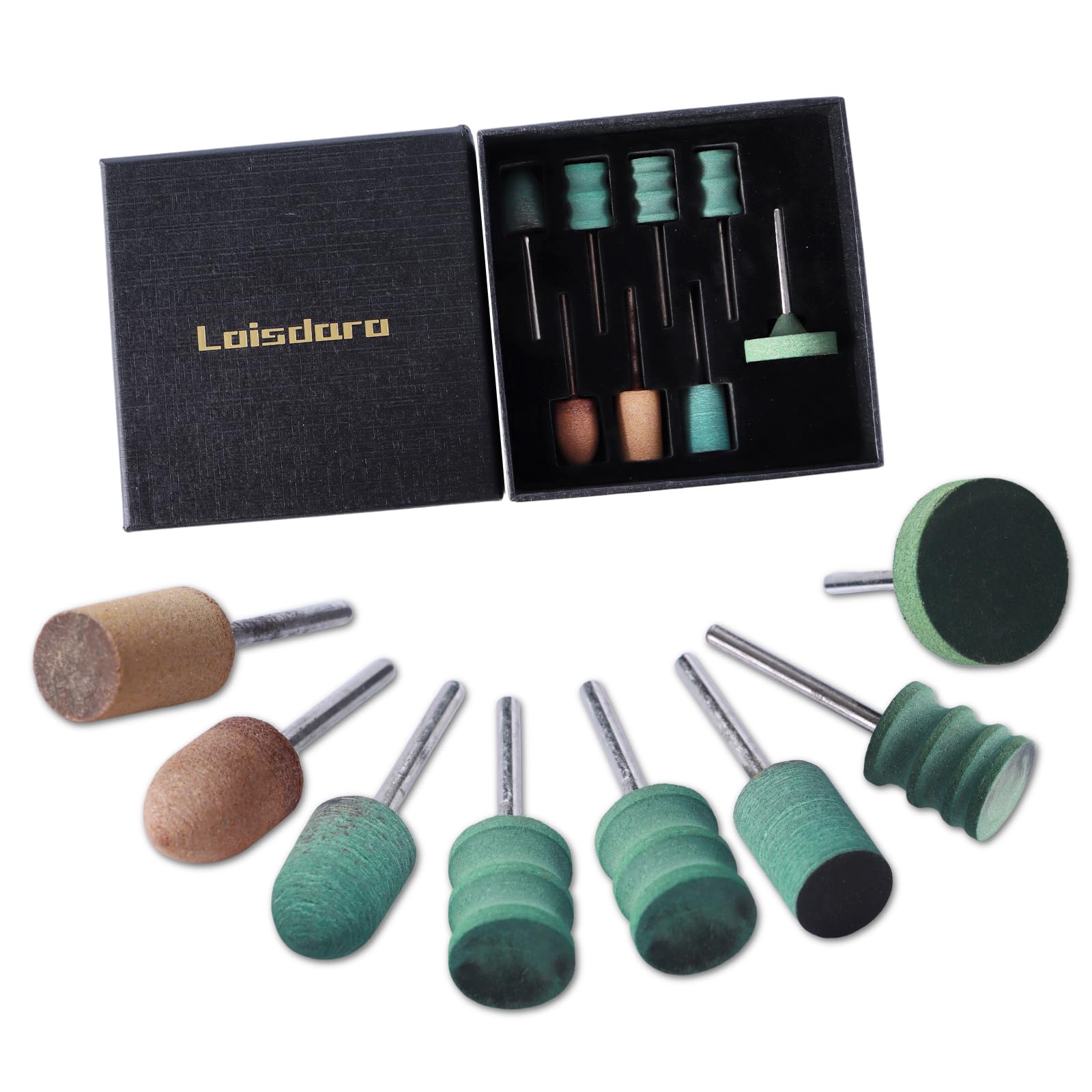 Brocas de pulido de borde de cuero para herramientas giratorias, juego de 8, ideales para lijar, pulir y moler bordes y rebabas de cuero, herramientas de trabajo de calidad que simplifican los