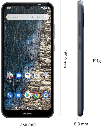 Nokia C20 | Android 11 (Go Edition) | 2-Day Battery | Dual SIM | 2/32GB | 6.52-Inch Screen | Dark Blue