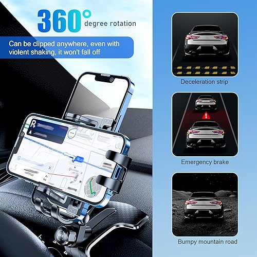 Miniatura 5 de Soporte universal para teléfono de automóvil, soporte de teléfono celular para salpicadero para tu automóvil, giratorio de 360 grados,