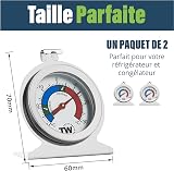 Fridge Freezer Thermometer Twin Pack for Monitoring Refrigerator Temperature Stainless Steel Freezer and Fridge Temperature Thermometer Pack - 2