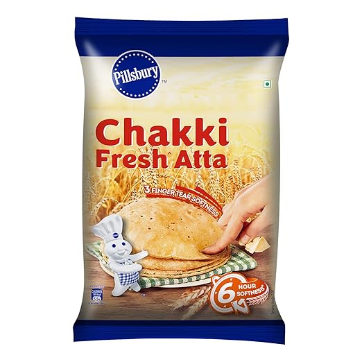 Pillsbury Chakki Fresh Whole Wheat Atta | 100% Wheat Atta| Upto 6 hours of Softness| 1kg