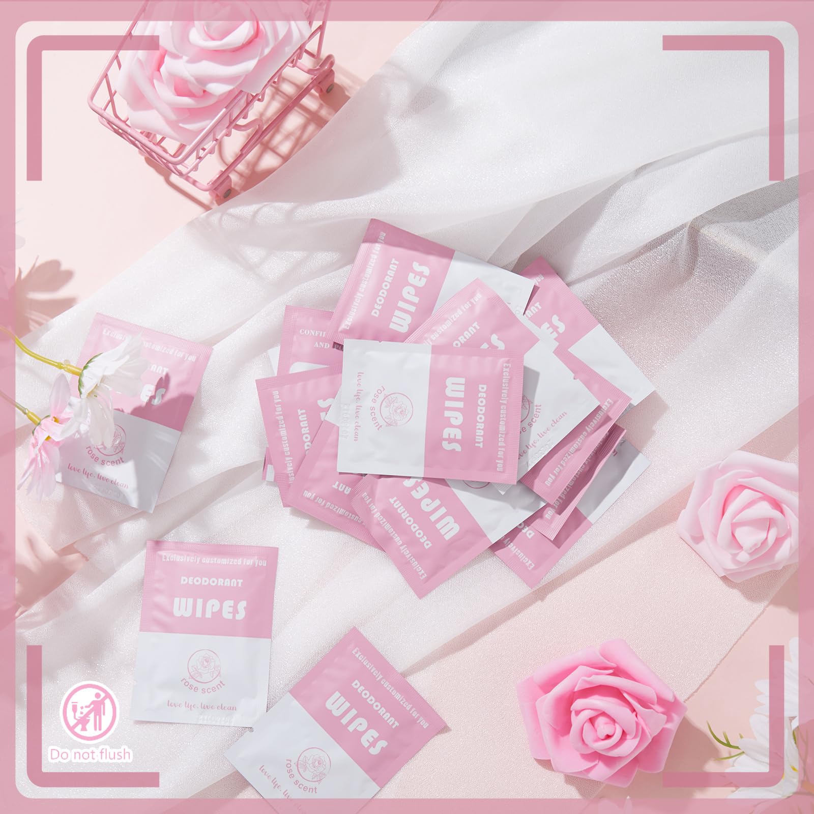 Timgle Individually Wrapped Deodorant Wipes for Fresh, Clean Skin