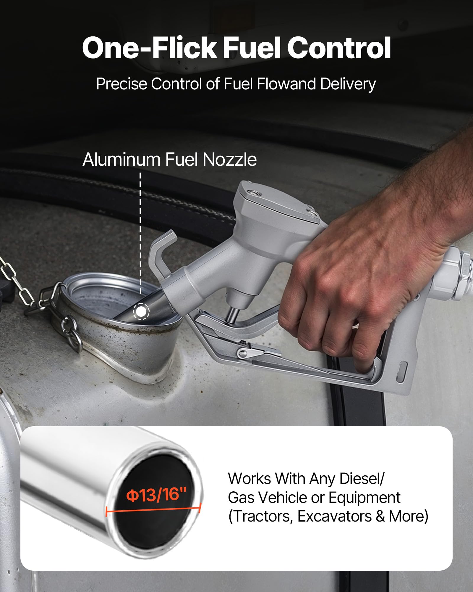 VEVOR Pompa di Trasferimento Carburante 12V CC 20 GPM 1/4 CV per Diesel Benzina Cherosene