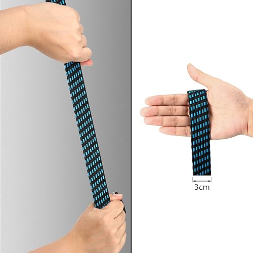 Miniatura 4 de Correa elástica plana ajustable de 40 pulgadas con hebilla de metal de longitud ajustable y gancho para carritos de mano de carga de campamento (3