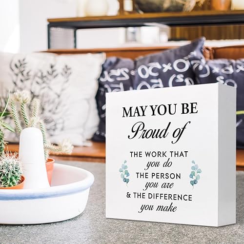 Miniatura 5 de Cartel de caja con citas inspiradoras con texto en inglés May You Be Proud of the Work You Do, caja motivacional para decoración de pared en el