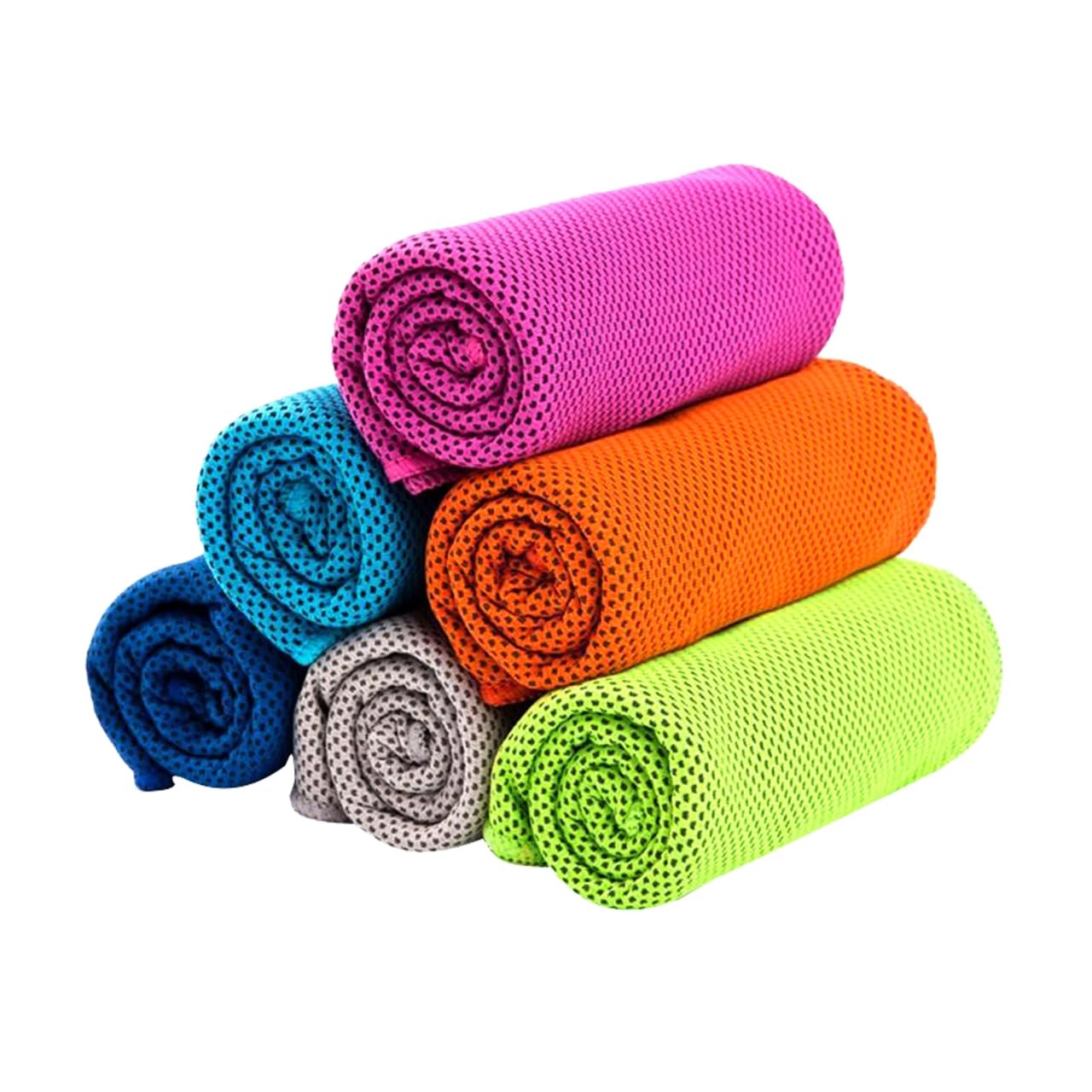 MLPKOI 6 Pcs Cooling Towel Soft Breathable Chilly Towels, Quick Drying Ice Towel Instant Cooling Relief, for Yoga, Gym, Running, Fitness, Workout & More Activitie
