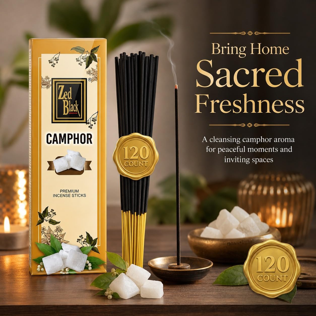 Amazon.com: Camphor Incense Sticks – 120 Count| Premium Hand