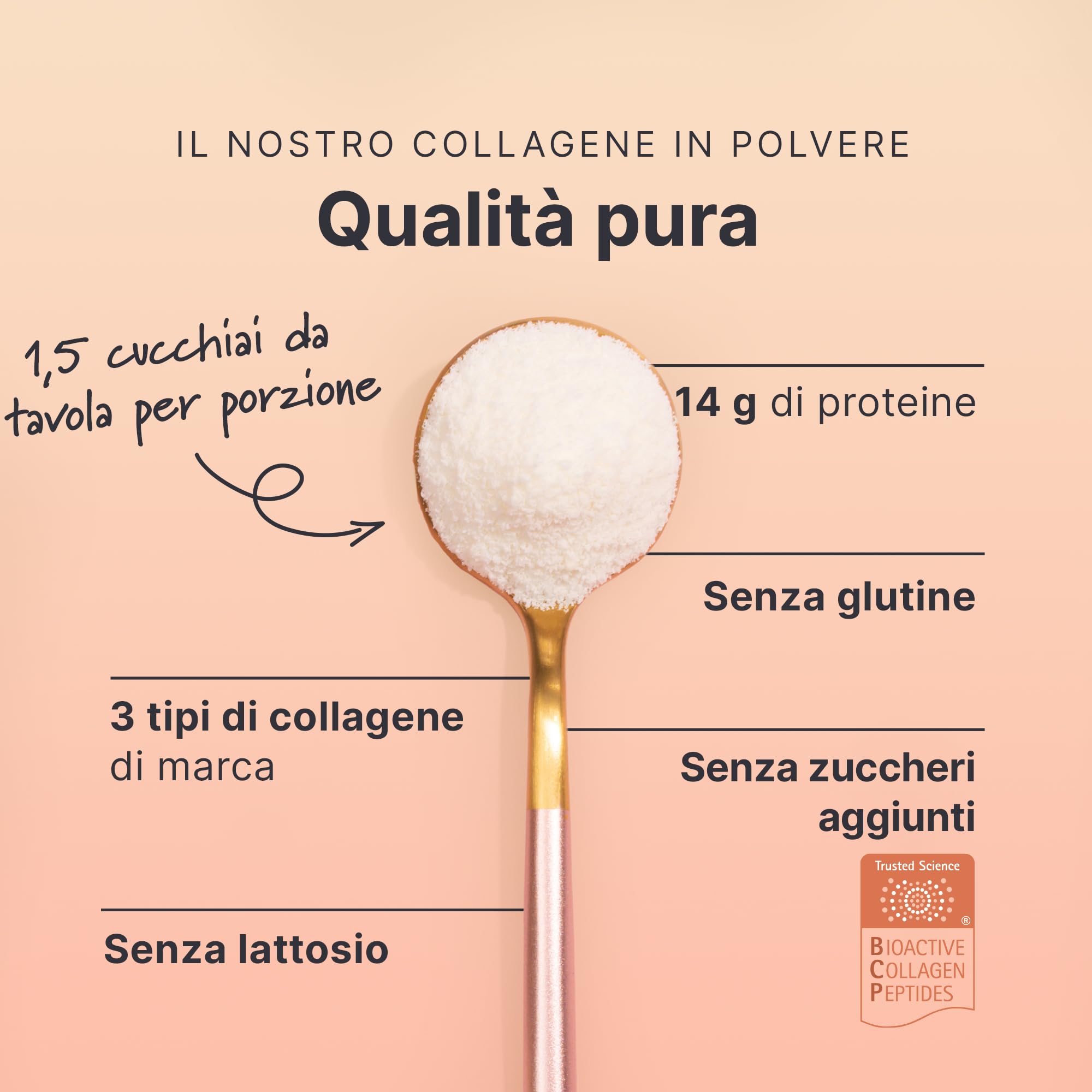 SHEKO Collagene Idrolizzato 450g + Shaker - Natural Bioactive Collagen Powder - Peptidi di tipo 1, 2, 3 - Collagene in polvere - Qualità purissima - Solubilità ottimale - Proteine in polvere