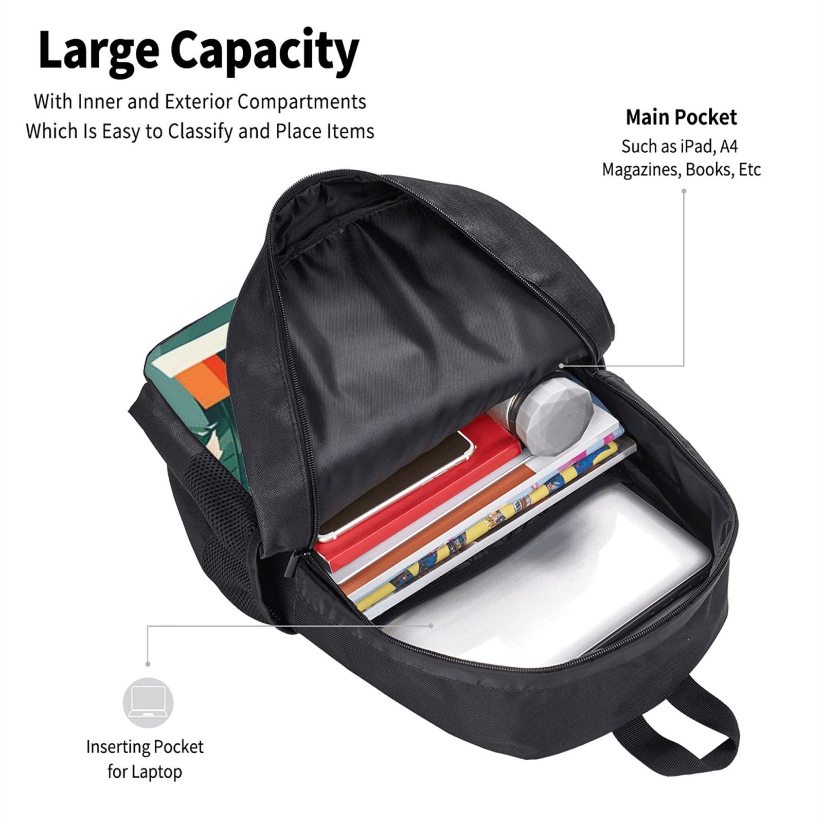 Szczęśliwy plecak gitarzysta unisex 15,6 cala laptop czarny Oxford plecak