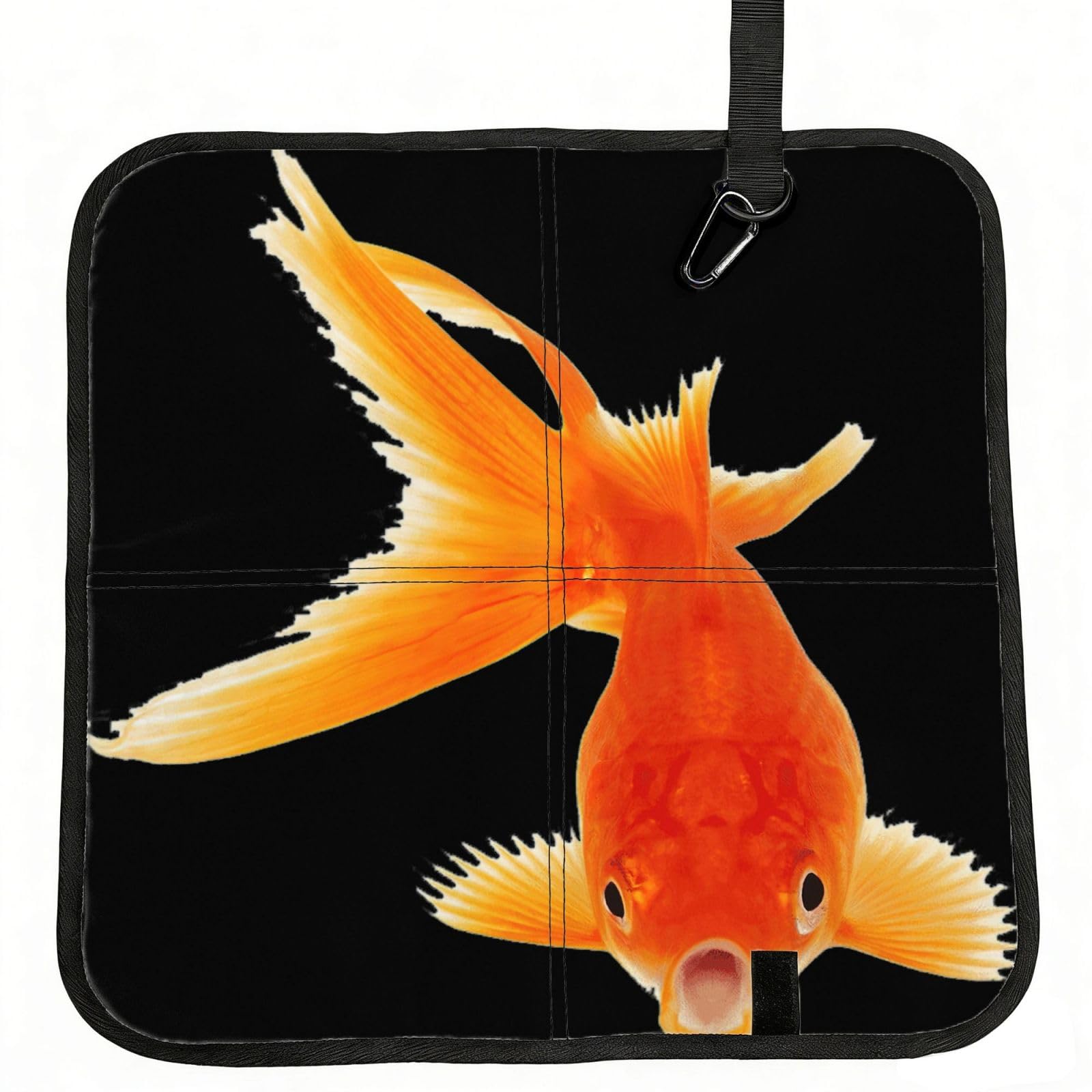 SDEGTHO Real Fish Printed Foldable Seat Pad with Closure, Lightweight Cushion for Airplane Travel Camping
