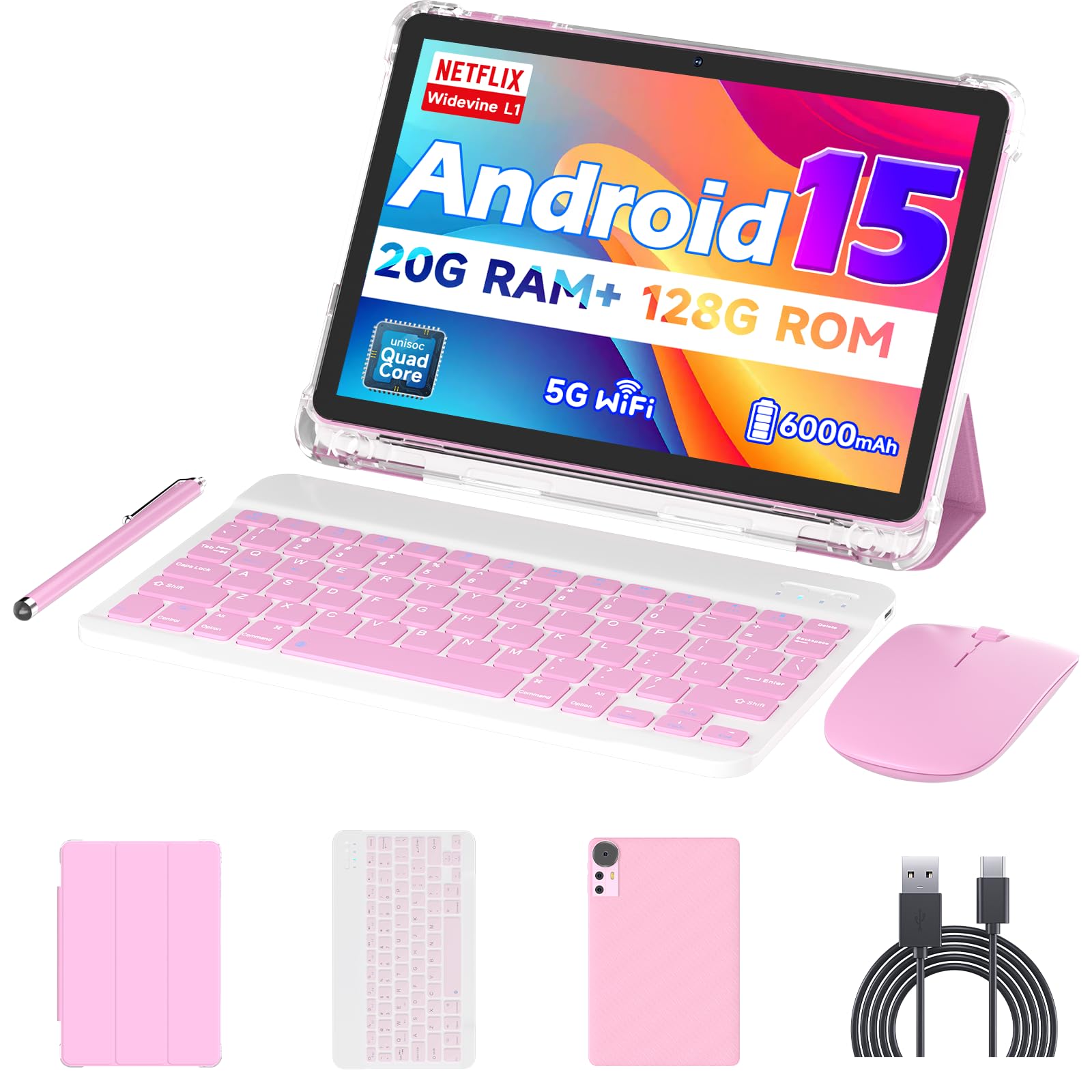 Android 15 タブレット 20GB RAM 128GB Android 15 10 Inch Tablets, 20GB RAM 128GB ROM 2TB Expandable, 2.0
