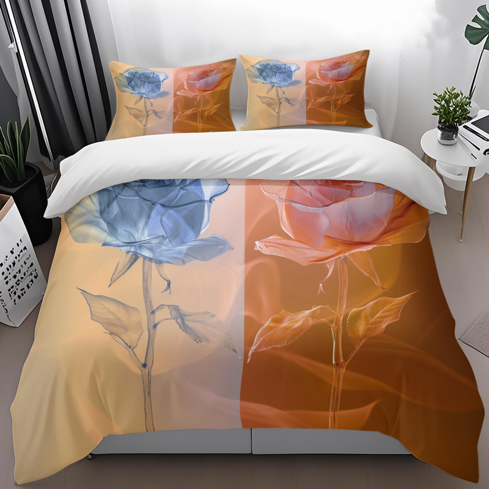 Duvet cover 220x240 avec taie oreiller 50x75cm parure de lit adulte microfibre lavable