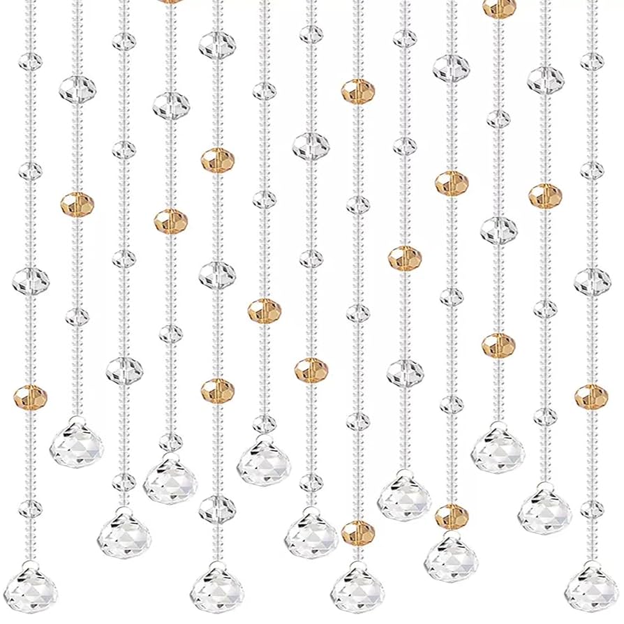 クリスタルガラスビーズカーテン 透明長180cm クリスタルガラスビーズカーテン 透明長180cm Amazon｜AFKshop