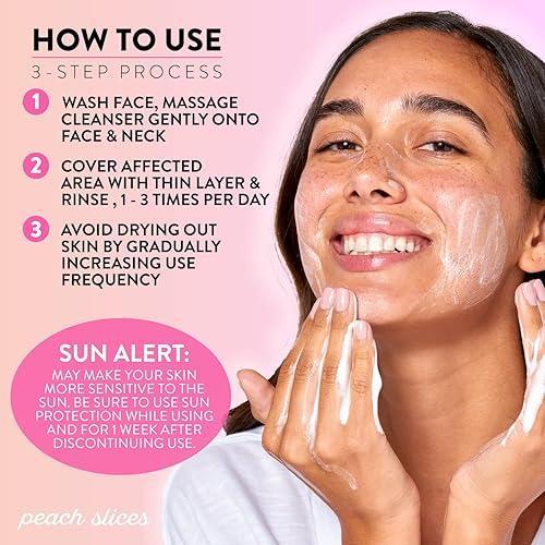 Miniatura 5 de Peach Slices Limpiador aclarador del acné  2 de ácido salicílico  Ácido hialurónico sin sulfatos limpia profundamente y previene el acné  Hidrata y