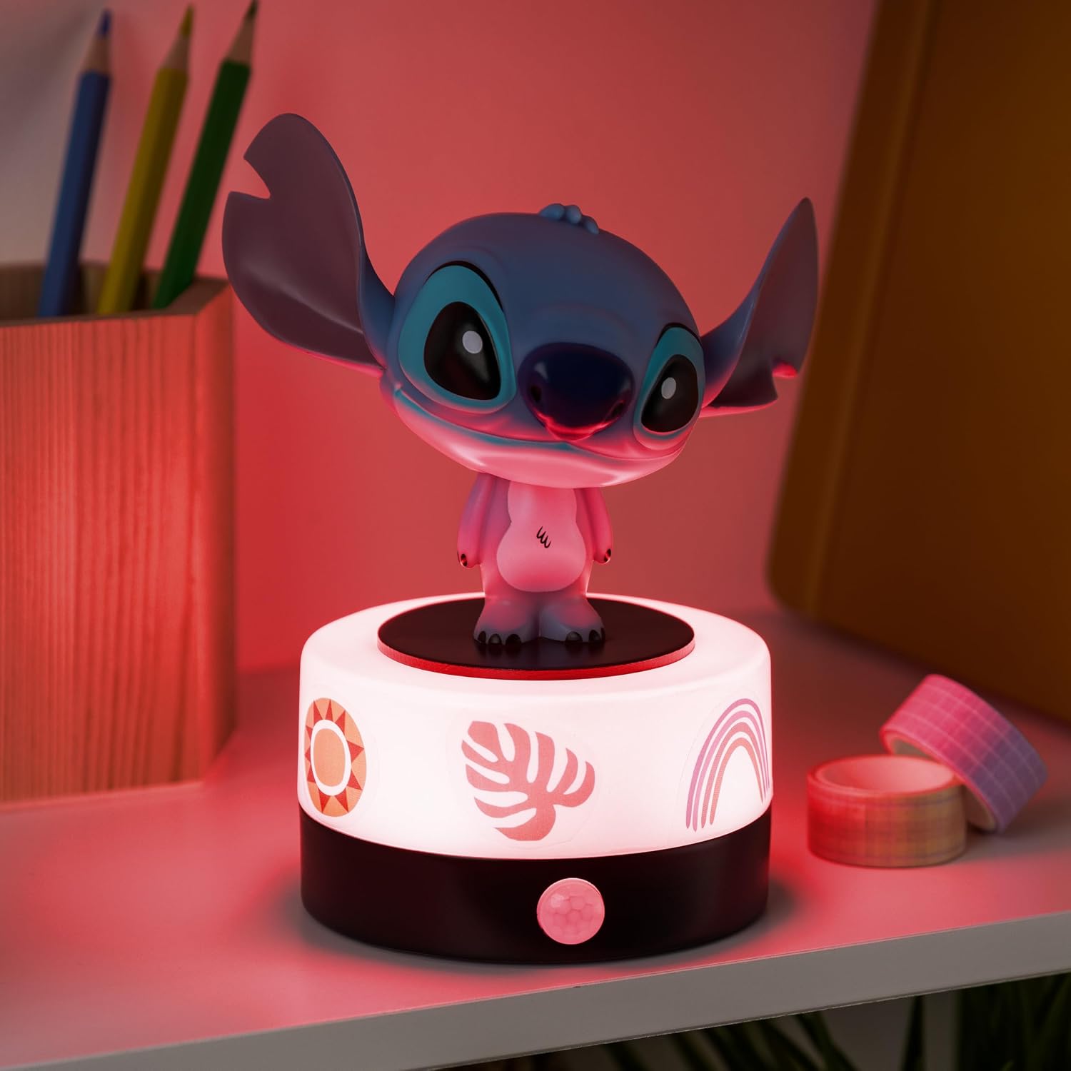 Paladone Disney Stitch Motion Sensor Room Guard and Night Light, Officially Licensed LED Lamp and Security Alarm for Kids Bedrooms, Teenagers, Home, Gift Idea