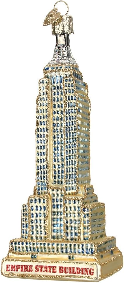 Old World Christmas Cities Places And Landmarks Glass Blown Ornaments For Christmas Tree Empire State Amazon Co Uk Home Kitchen