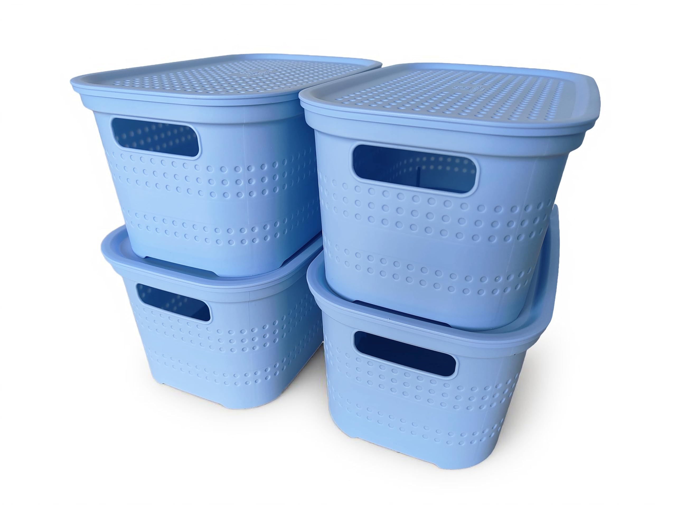 Boîte de rangement multi-usages avec couvercle Ecoplast lot de 4