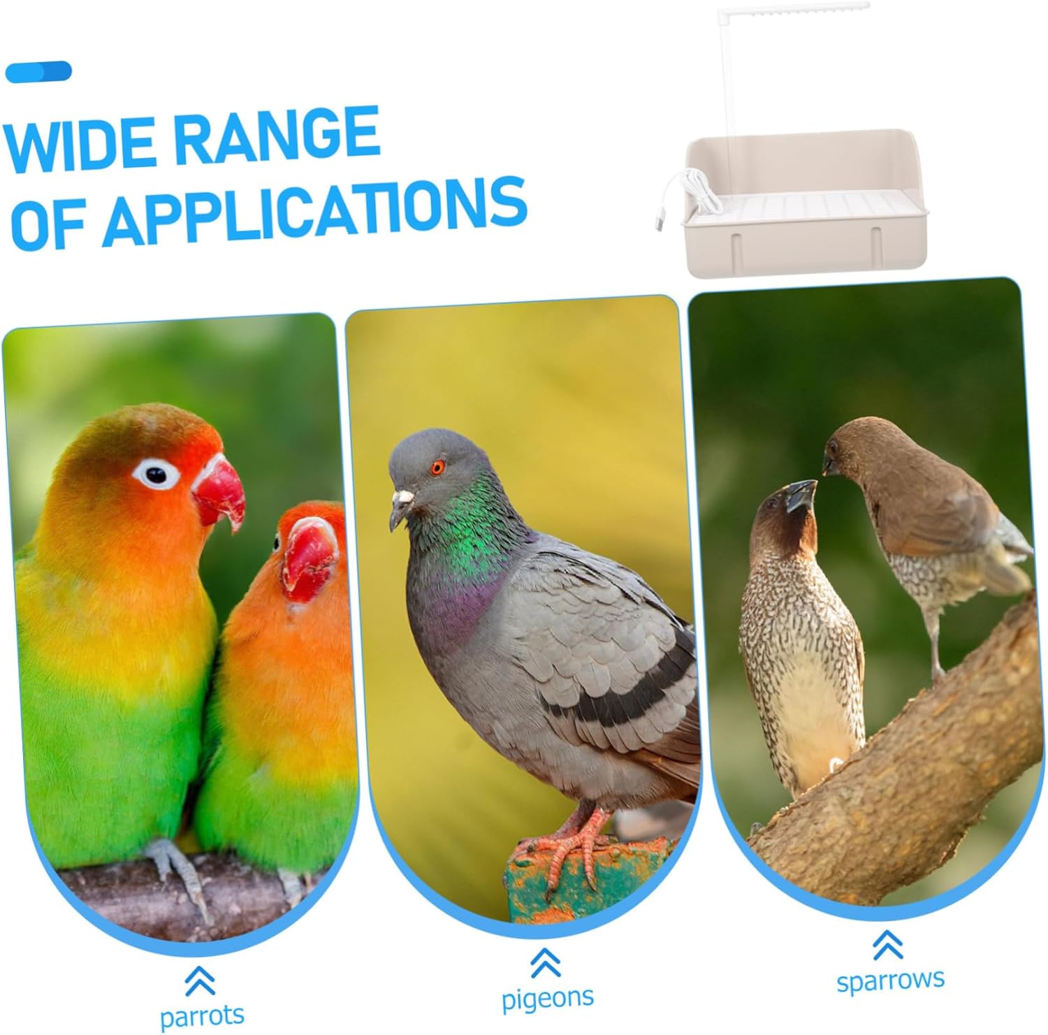 GALPADA Automatic Bird Bath with Circulating Water System Easy to Clean Bathtub for Small Birds Includes Shower Faucet and Water Pump for Parrots and Cockatiels