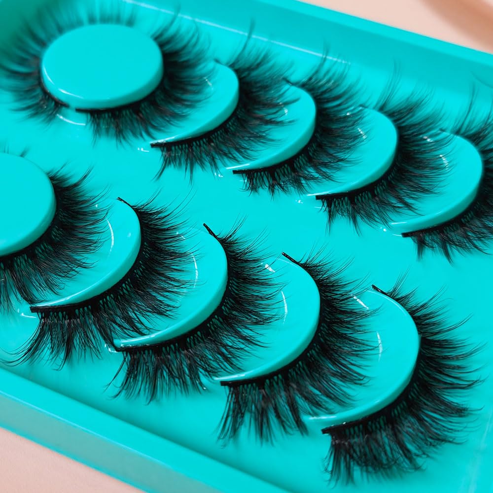 6 Pairs 3D Fluffy Eyelashes Natural Volume Eye Lashes Faux Mink Soft Eye Lashes Long Handmade Wispy Eyelash
