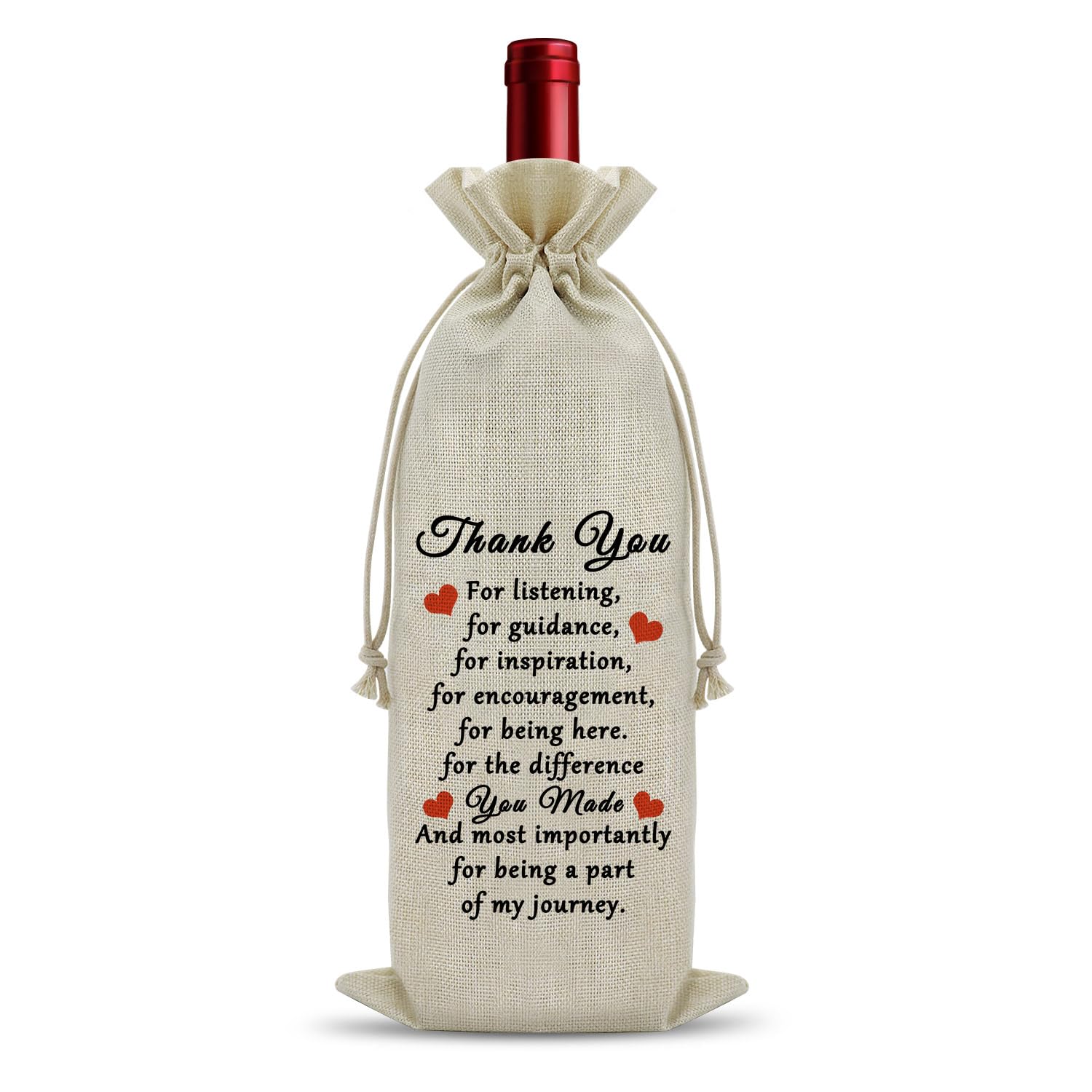 Thank You Gifts for Women Men Wine Bag Teacher Appreciation Presents for Her Him Boss Leader Leaving Farewell Gifts Inspirational Retirement Presents Wine Bottle Decoration Bag