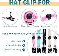 Vista 3 de Sucrain 5 clips ajustables para sombrero, cordón de barbilla para golf, pesca, navegación