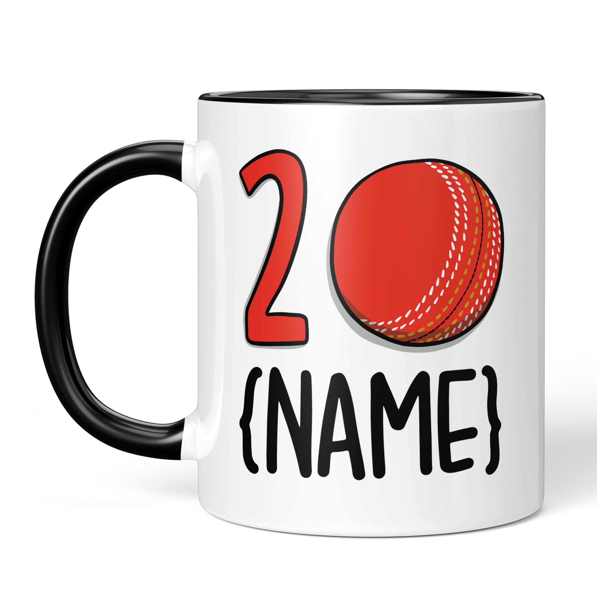 TeePee Creations Cricket 20th Birthday Gift, Present for Nephew, for Brother, for Boyfriend, Personalised, Cricket Fan Mug (20th)