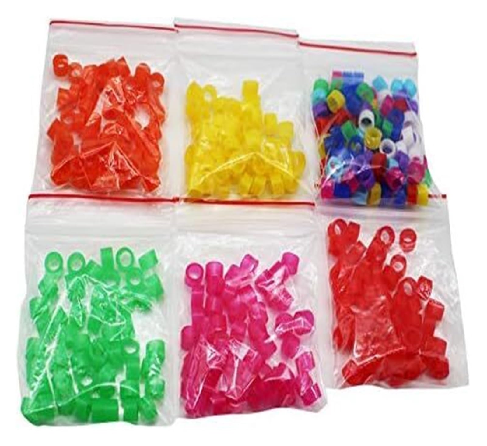 100 pezzi anelli for zampe di uccelli, con clip for zampe di uccelli numerate, anello ultraleggero in plastica, fasce for zampe di uccelli, for pappagalli, fringuelli, canarini, Gould, diametro 2 mm,