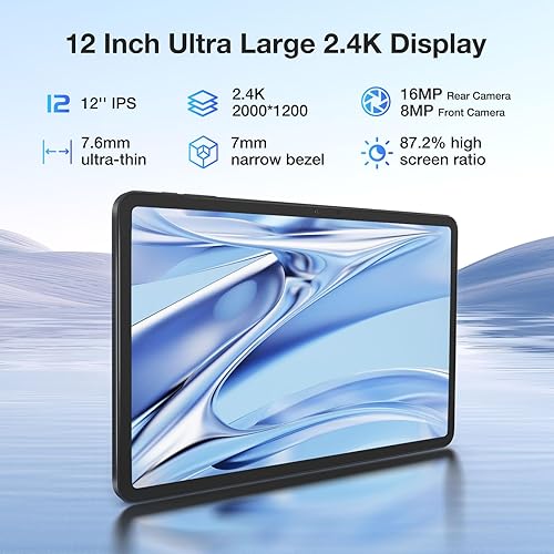 Miniatura 2 de DOOGEE T20 Ultra Tablet 12 pulgadas, 32GB+256GB ROM2TB TF, 10800mAh, Helio G99 Octa-Core Android 13 Tablet, 2.4K Android Tablet, Cámara de 16MP, 4