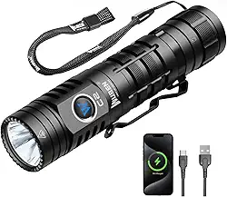 WUBEN C2 Lanternas High Lumens, Lanternas Tácticas Recarregáveis de 2000 Lumens com 7 Modos de Luz Flash, Lanterna LED de Bolso com IP68 à Prova de Água para Emergências, Ar Livre, Campismo
