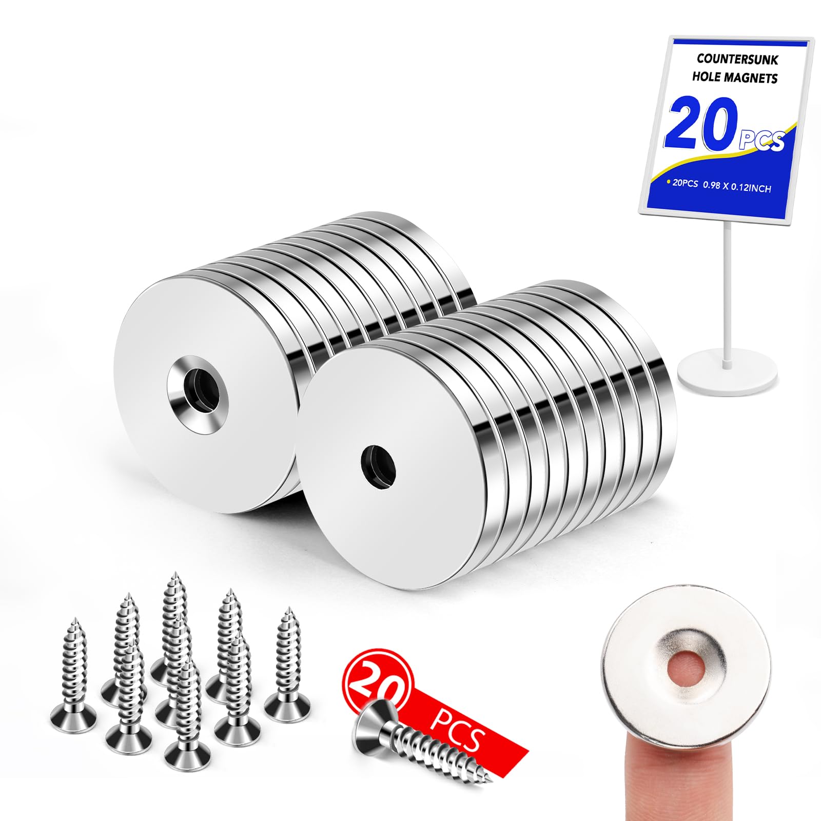 LOVIMAG 60Pack Round Rare Earth Neodymium Countersunk Magnets with Screws — Amazon image 17